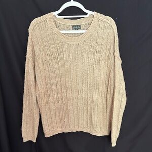 Wonderly Lightweight Tan Crewneck Sweater